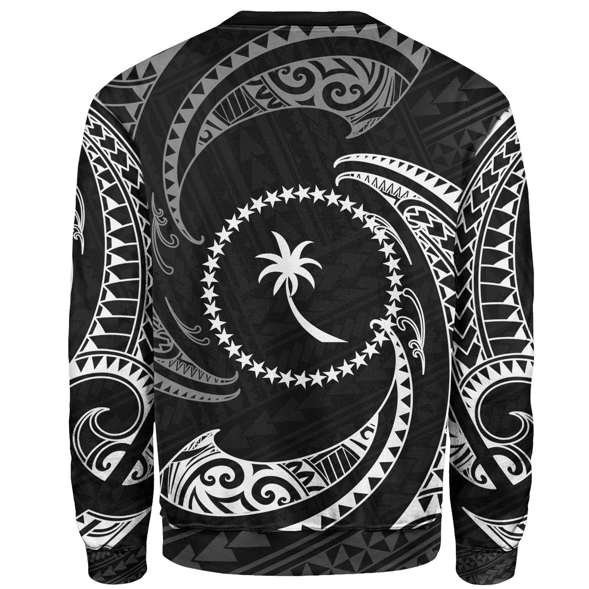 Chuuk Polynesian Sweater - White Tribal Wave - Polynesian Pride