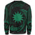 Nauru Polynesian Custom Personalised Sweater - Green Tribal Wave - Polynesian Pride