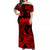 Hawaii Off Shoulder Long Dress Polynesia Red Attractive Hula Girl LT13 Women Red - Polynesian Pride