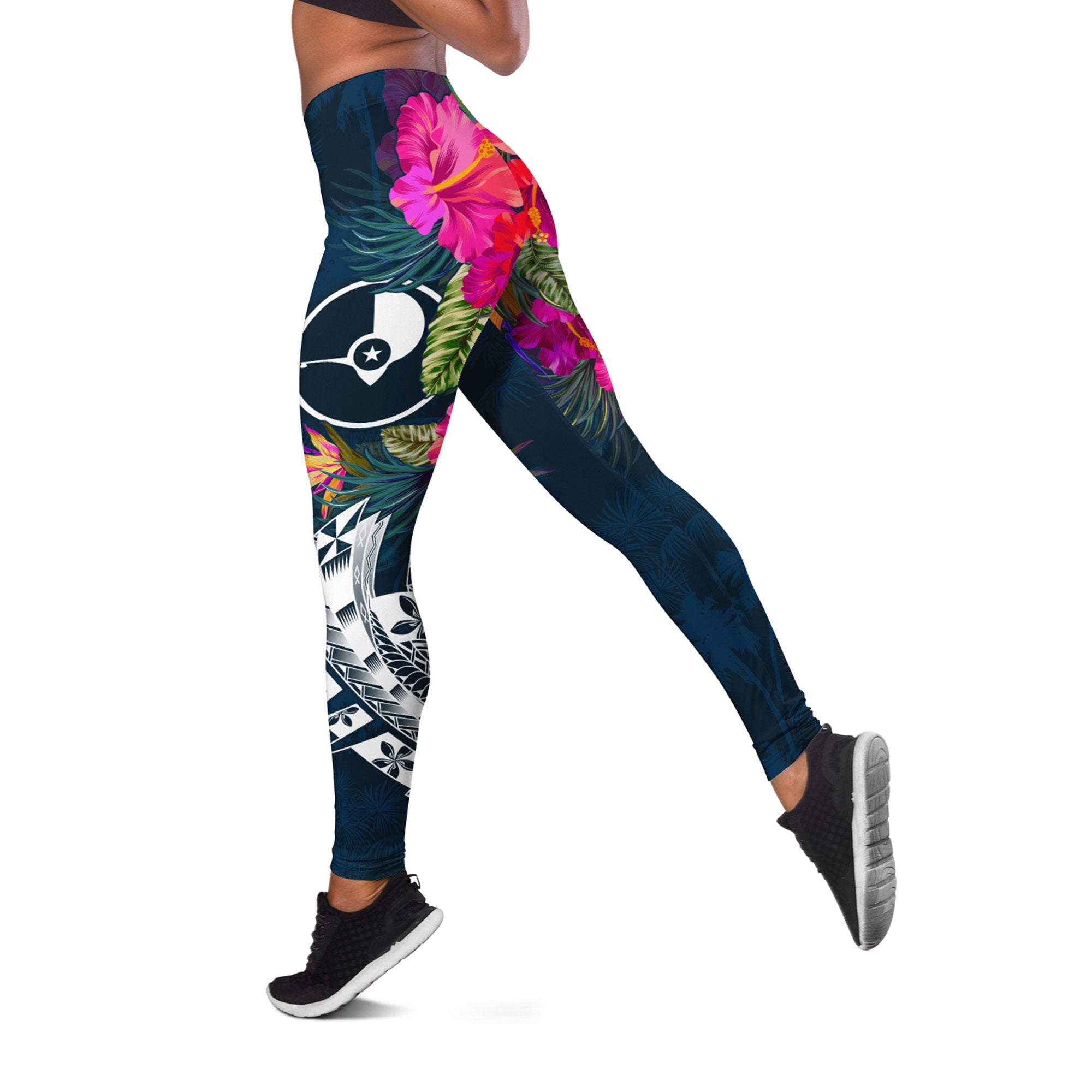 YAP Leggings - YAP Summer Vibes Blue - Polynesian Pride