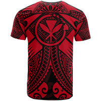 Hawaii Polynesian T Shirt Red Kanaka Maoli Map - Polynesian Pride