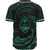 Guam Polynesian Baseball Shirt - Green Tribal Wave - Polynesian Pride