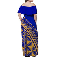 Hawaii Castle High School Tribal Pattern Off Shoulder Dress Ver02 - LT12 - Polynesian Pride