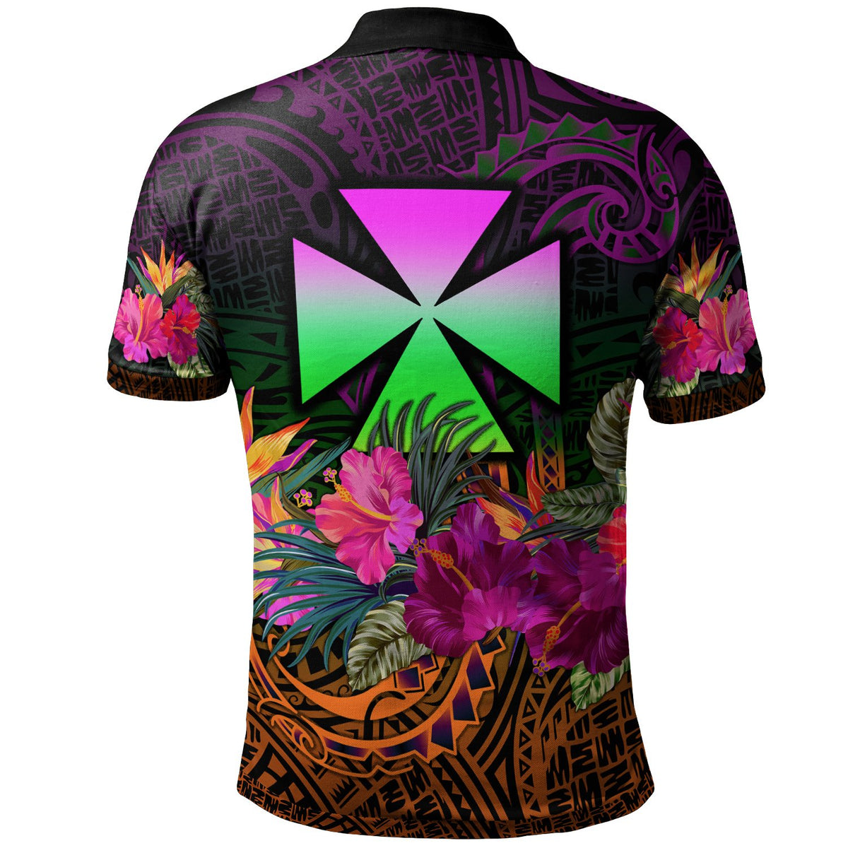 Wallis and Futuna Custom Polo Summer Hibiscus - Polynesian Pride