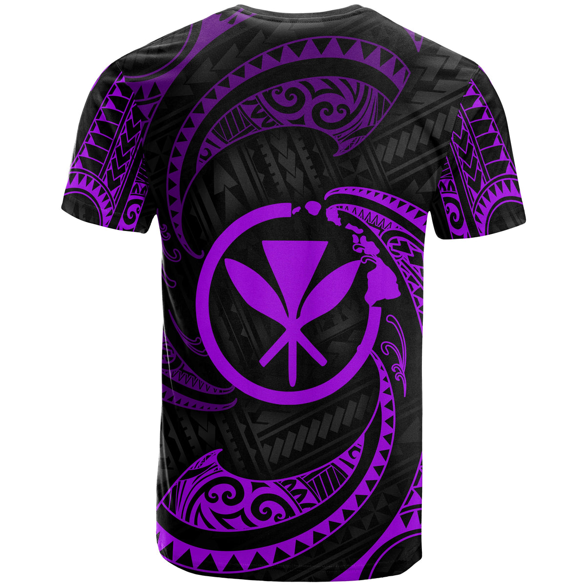 Polynesian Hawaii Custom T Shirt Purple Tribal Wave - Polynesian Pride