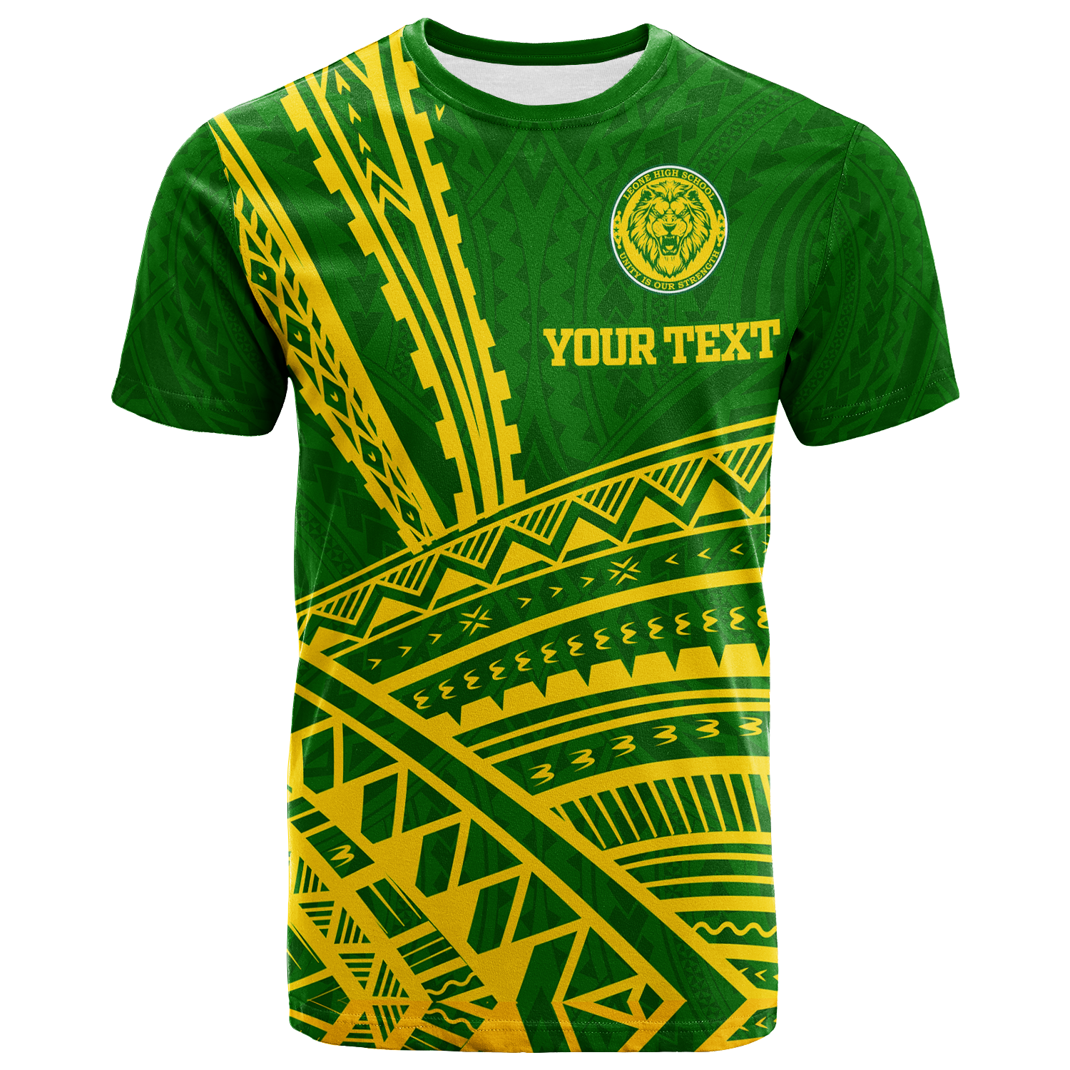 Custom Leone High School Pride T Shirt LT12 Unisex Green - Polynesian Pride