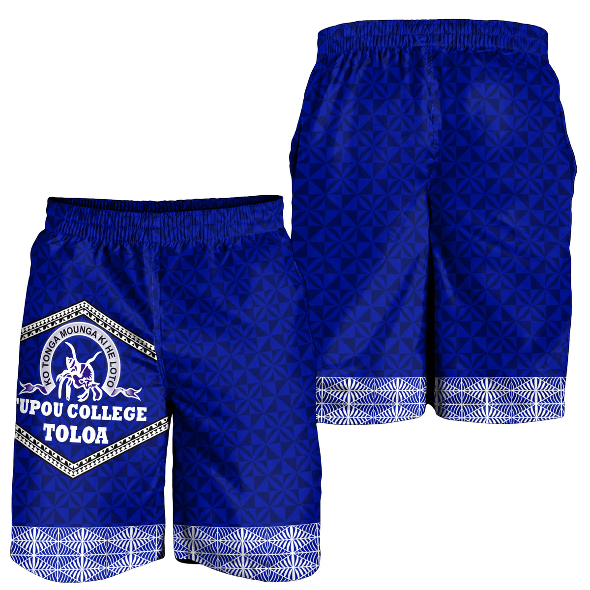 Tonga Tupou College Toloa Men's Short - Ngatu Pattern - LT12 - Polynesian Pride