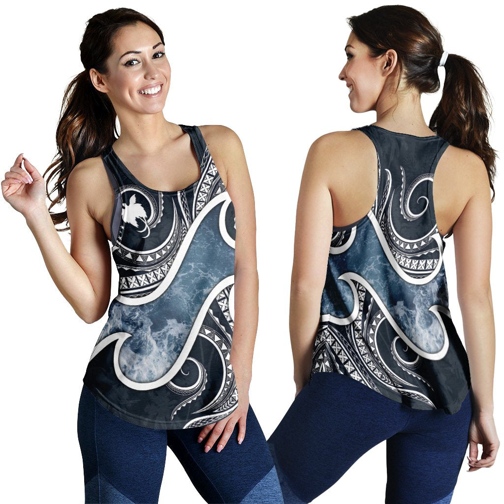 Papua New Guinea Polynesian Women's Racerback Tank - Ocean Style - Polynesian Pride