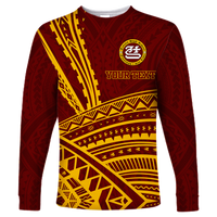 (Custom Personalised) Tafuna High School American Samoa Pride Long Sleeve Shirt - LT12 Unisex Red - Polynesian Pride