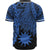 Nauru Polynesian Custom Personalised Baseball Shirt - Tribal Wave Tattoo Blue - Polynesian Pride