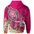 American Samoa Polynesian Hoodie Turtle Plumeria (Pink) - Polynesian Pride