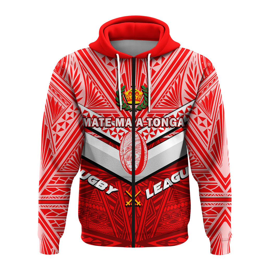 Tonga Rugby Mate Maa Tonga Tapa Pattern Hoodie LT2 - Polynesian Pride