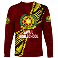 Tonga Vava'u High School Tongan Patterns Long Sleeve Shirt - LT12 - Polynesian Pride