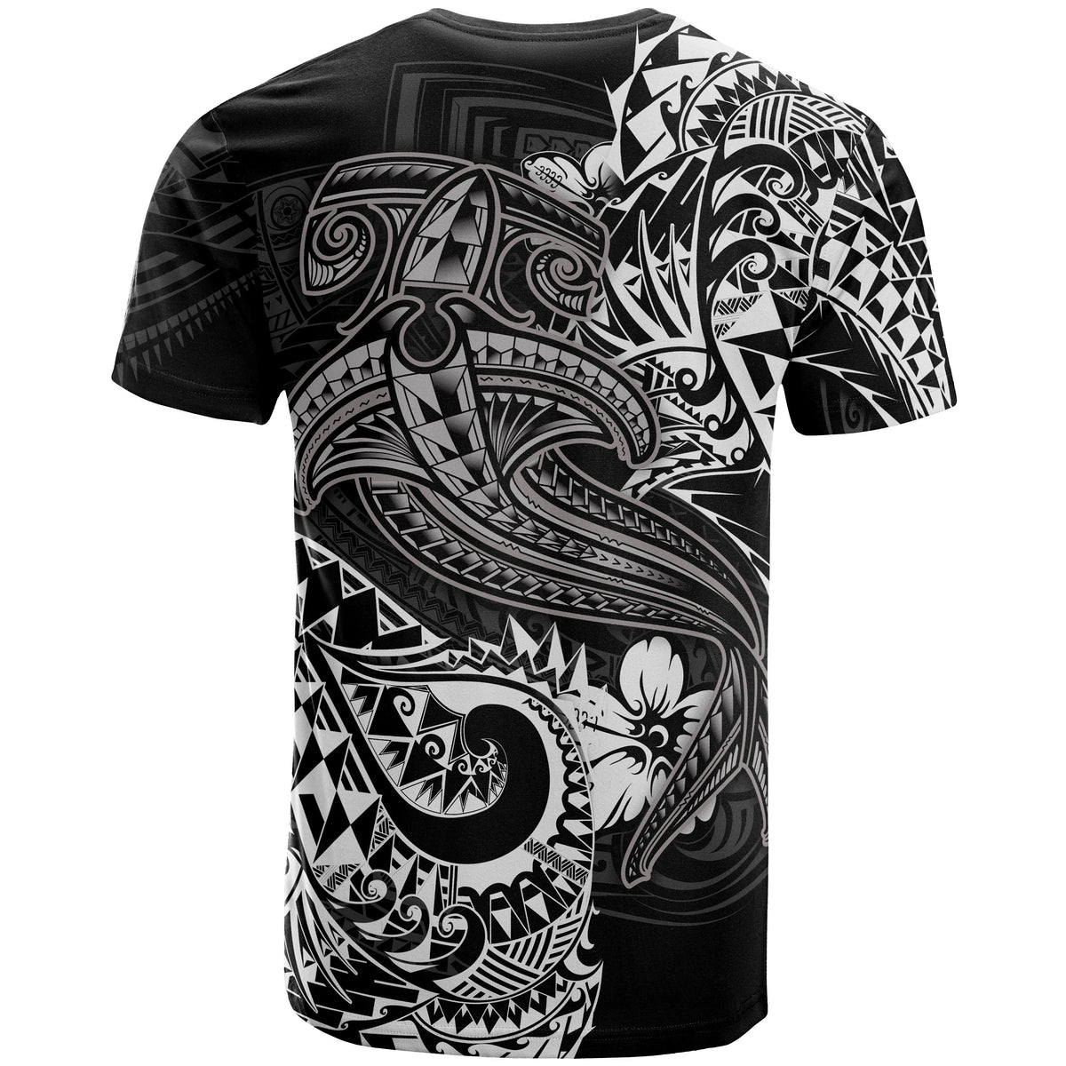 Polynesian T Shirt White Shark Polynesian Tattoo - Polynesian Pride