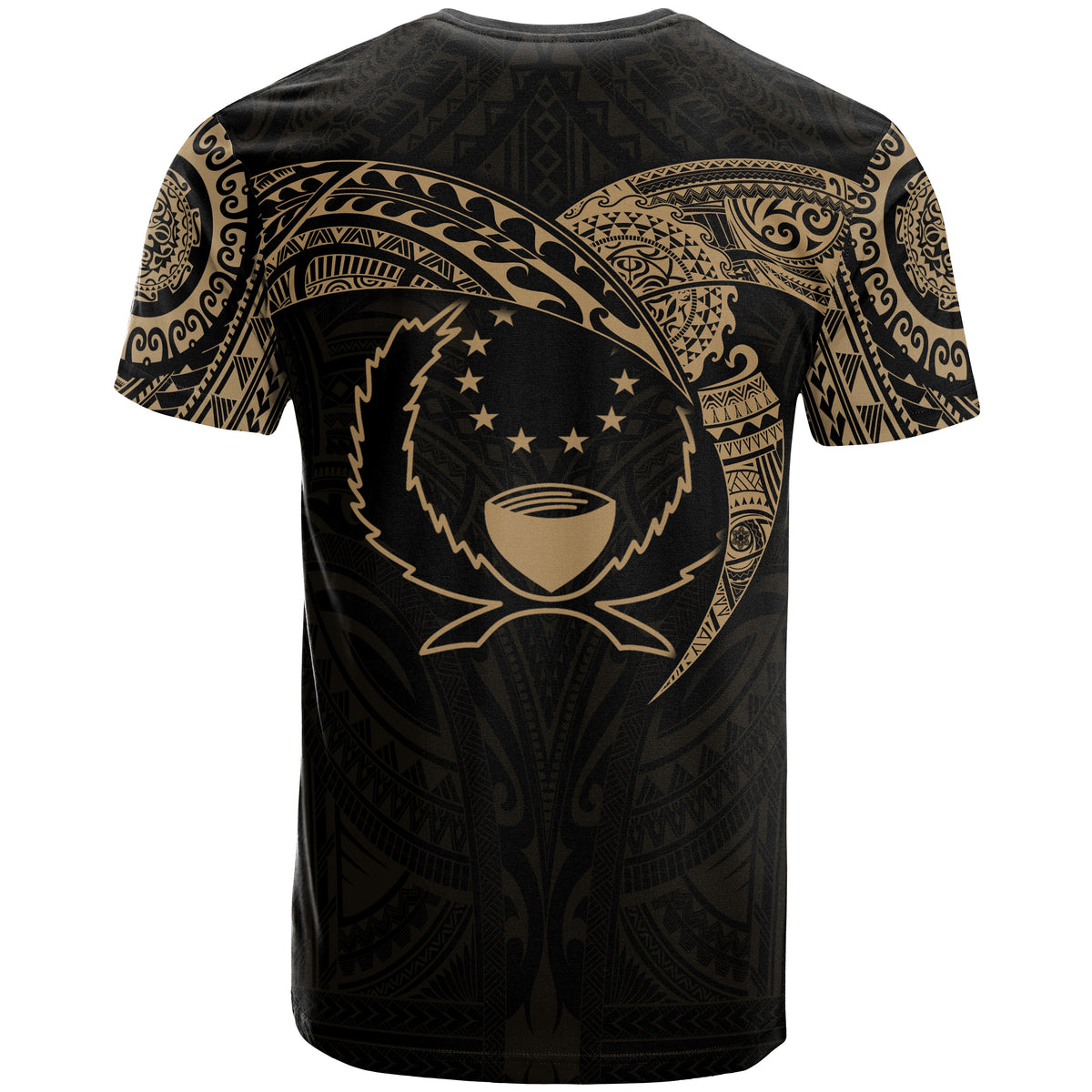 Pohnpei Micronesian T Shirt Full Color Heart Shield - Polynesian Pride