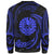 Tahiti Polynesian Custom Personalised Sweater - Blue Tribal Wave - Polynesian Pride