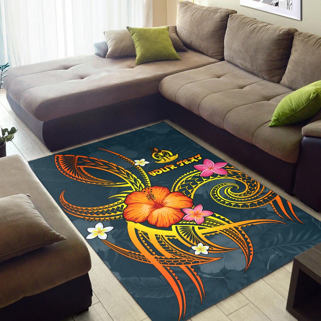 Vanuatu Polynesian Personalised Area Rug - Legend of Vanuatu (Blue) - Polynesian Pride