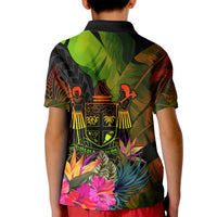 Fiji Polynesian Custom Polo Shirt Hibiscus and Banana Leaves - Polynesian Pride