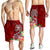 Guam Men's Shorts - Turtle Plumeria (Red) - Polynesian Pride