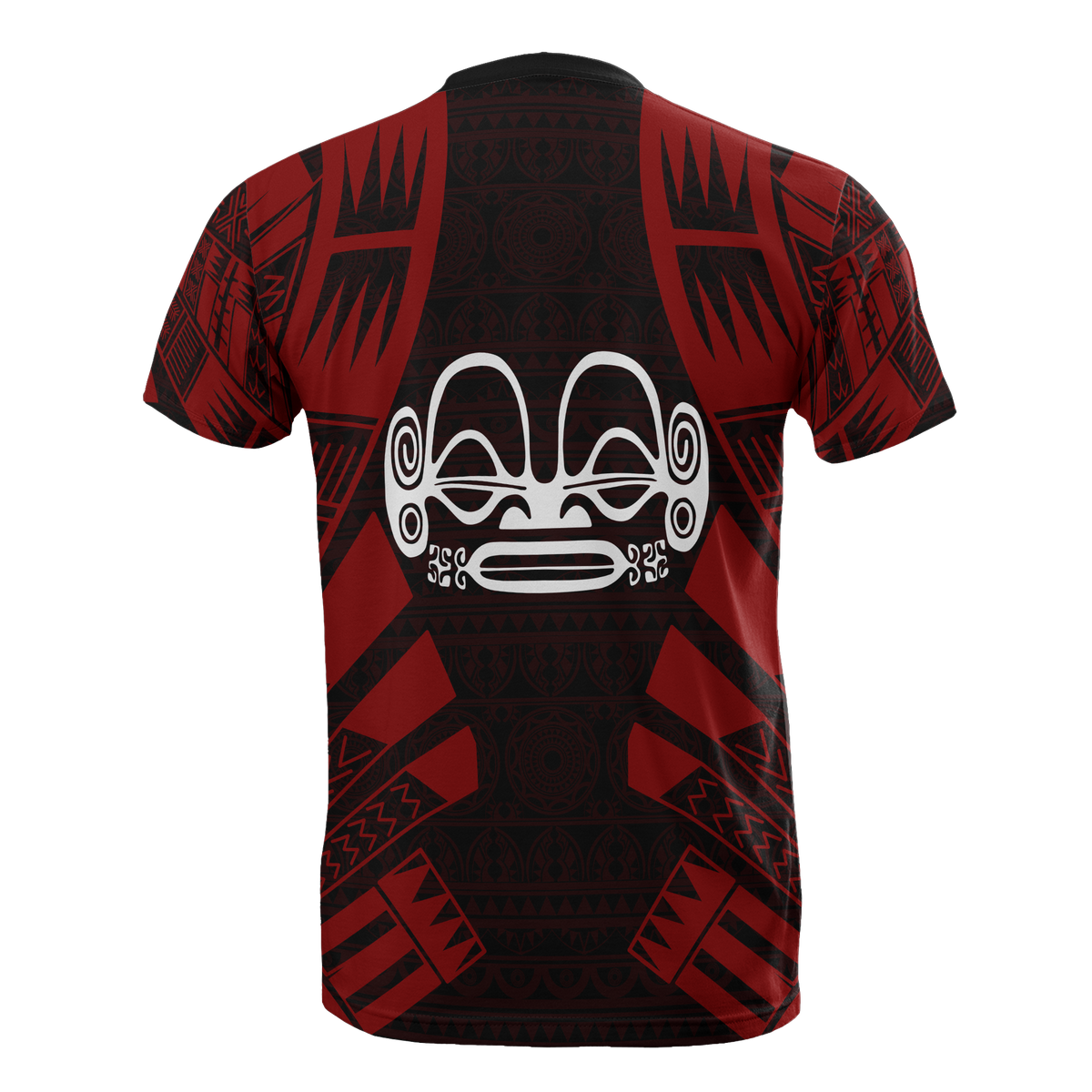 Marquesas Islands T Shirt Marquesas Islands Tiki Face Tattoo Red Style - Polynesian Pride