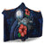 Marshall Islands Polynesian Hooded Blanket - Blue Turtle Hibiscus - Polynesian Pride