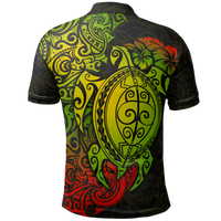 Polo Shirt Polynesian Turtle Hibiscus Reggae - Polynesian Pride