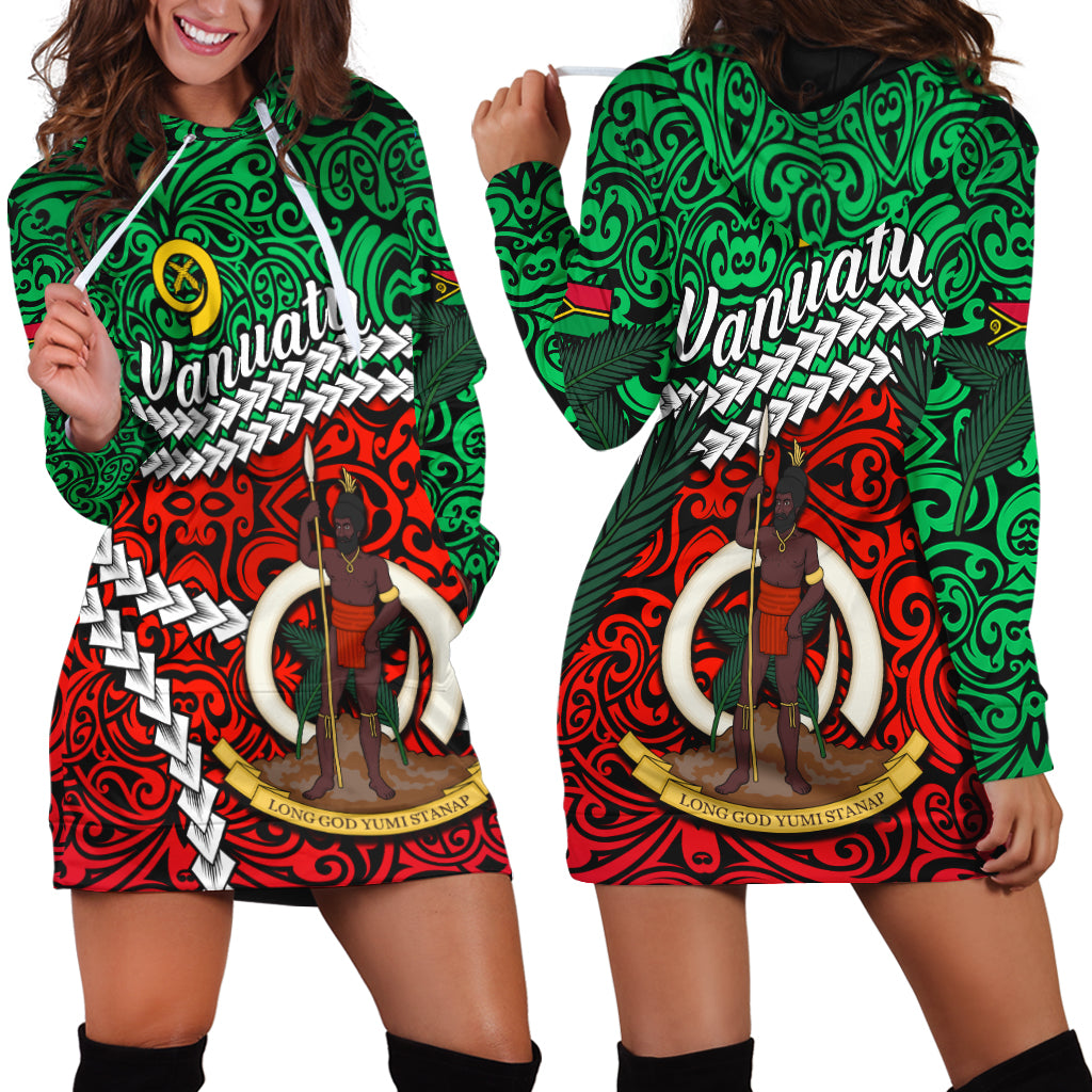 Vanuatu Hoodie Dress Simple LT13 Green - Polynesian Pride