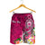 Samoa Custom Personalised Men's Shorts - Turtle Plumeria (Pink) - Polynesian Pride