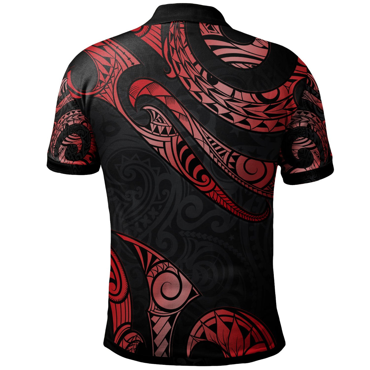 Yap Custom Polo Shirt Polynesian Tattoo Red Version - Polynesian Pride