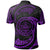 Palau Polynesian Custom Polo Shirt Purple Tribal Wave - Polynesian Pride