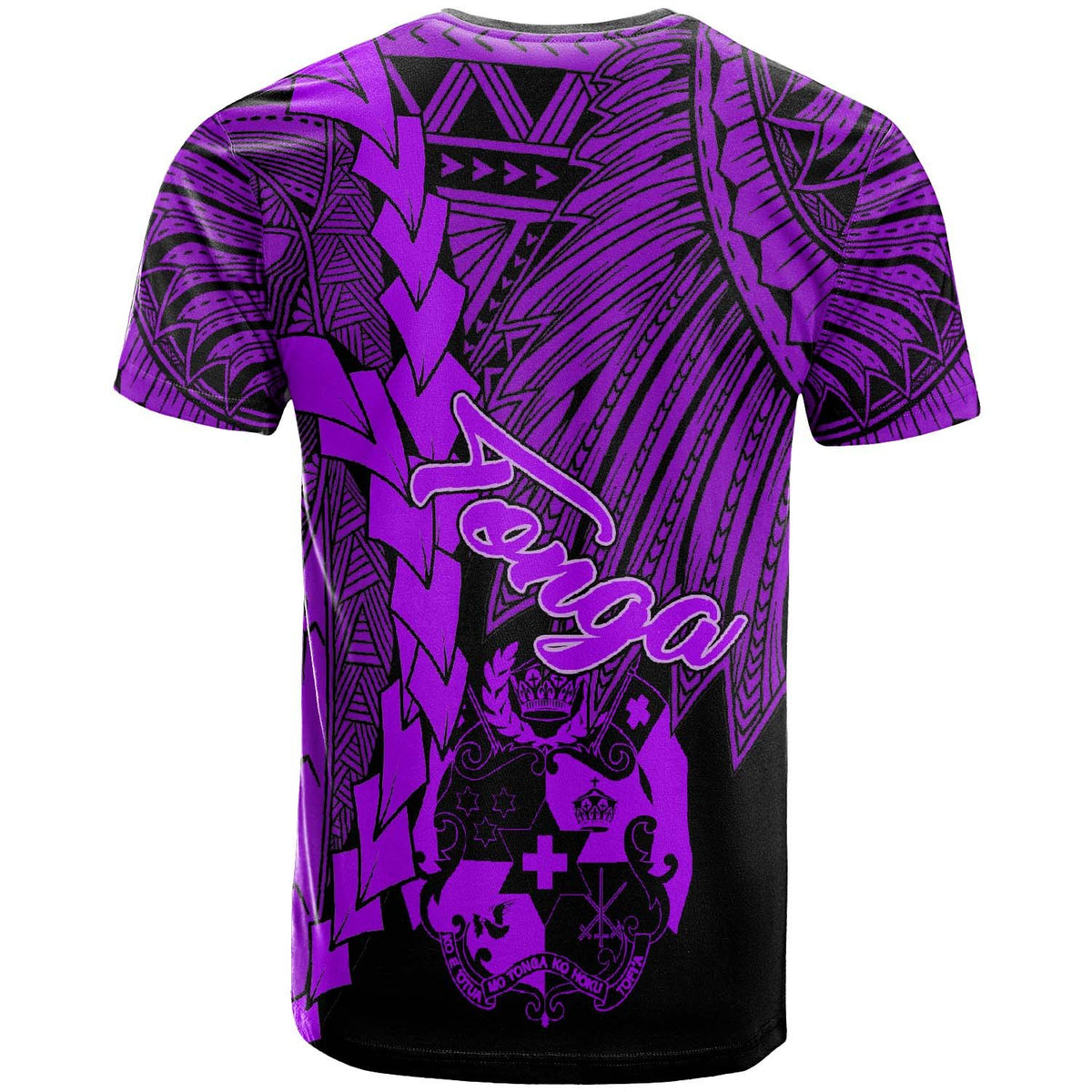 Tonga Polynesian Custom T Shirt Tribal Wave Tattoo Purple - Polynesian Pride