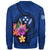 Kosrae Polynesian Sweater - Floral With Seal Blue - Polynesian Pride