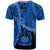 Samoa Polynesian Custom T Shirt Tribal Wave Tattoo Blue - Polynesian Pride