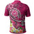 Tahiti Custom Polo Shirt Turtle Plumeria (Pink) - Polynesian Pride