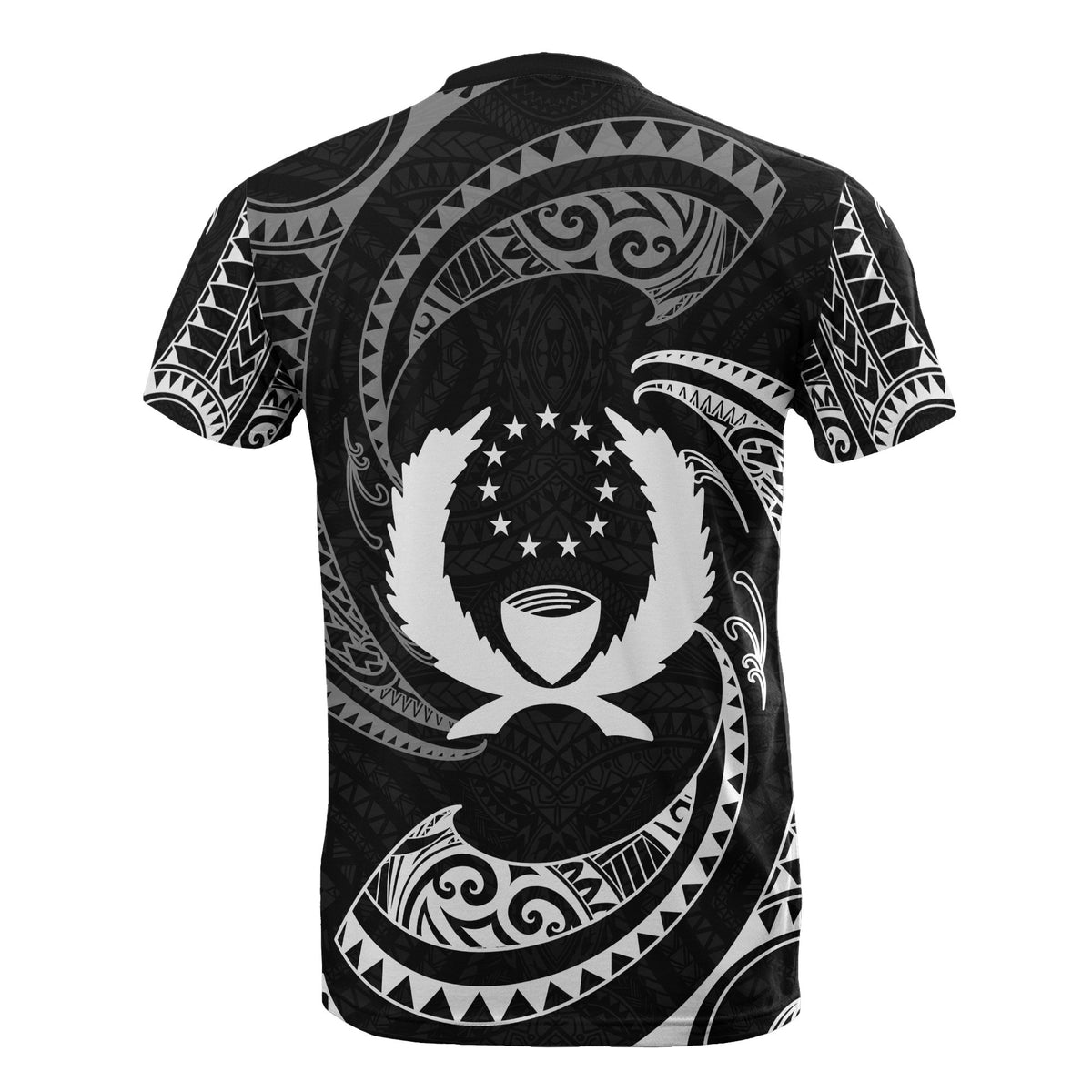 Pohnpei Micronesia All Over T Shirt White Tribal Wave - Polynesian Pride