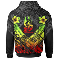 New Caledonia Polynesian Custom Hoodie New Caledonia Reggae Seal Camisole Hibiscus Style - Polynesian Pride