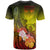 Fiji Custom T Shirt Humpback Whale with Tropical Flowers (Yellow) - Polynesian Pride