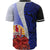 Tahiti Polynesian Custom Personalised Baseball Shirt - Coat Of Arm With Hibiscus Blue - Polynesian Pride