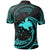 Papua New Guinea Polynesian Custom Polo Shirt Neon Blue Tribal Wave - Polynesian Pride