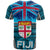 Fiji Polynesian T Shirt Flag With Pattern - Polynesian Pride