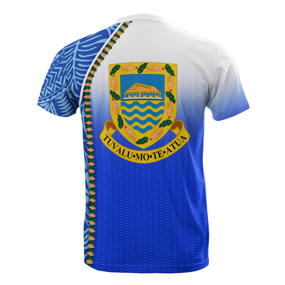 Tuvalu All Over Print T Shirt Tuvaluan Flag Ocean Waves - Polynesian Pride