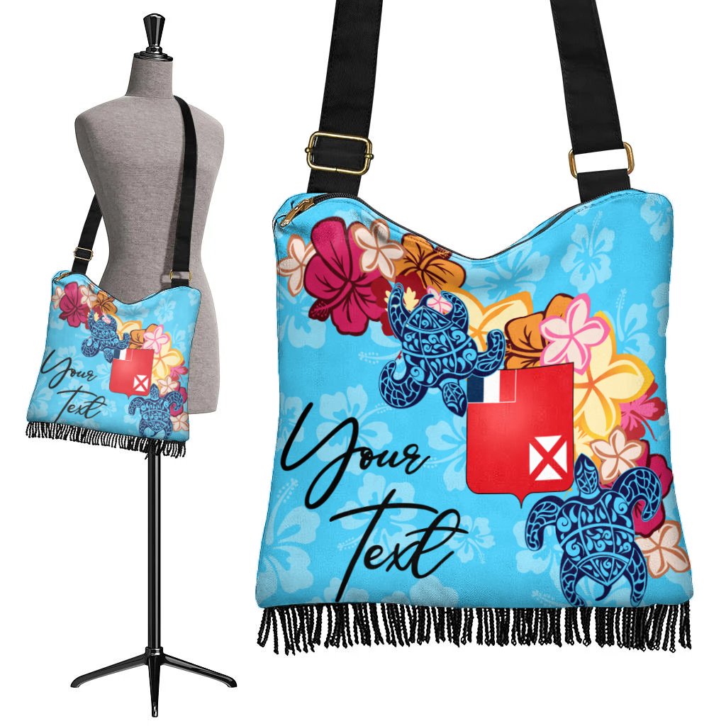 Wallis and Futuna Custom Personalised Boho Handbag - Tropical Style One Style One Size Blue - Polynesian Pride