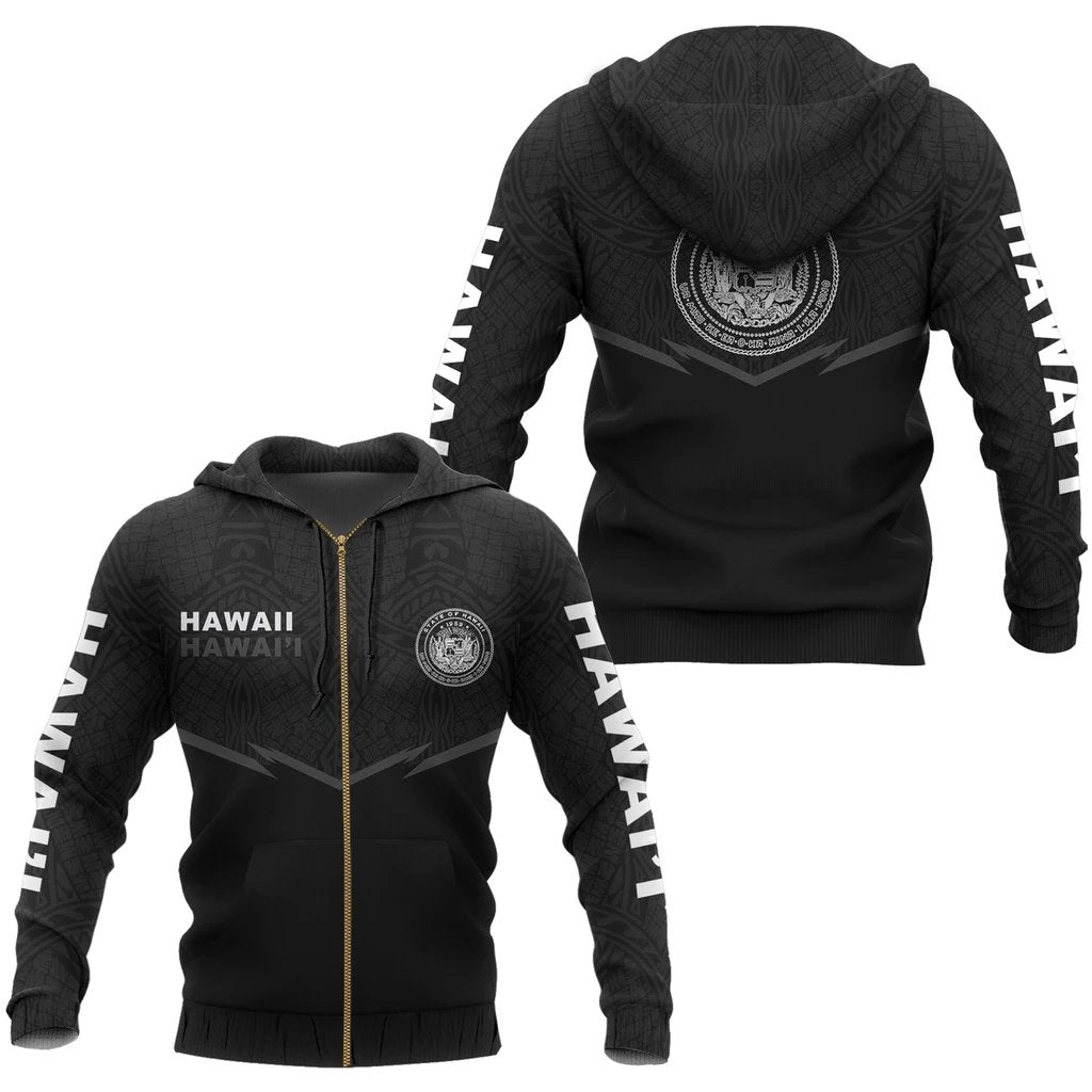 Hawaii Polynesian Zipper Hoodie Gray Energy Style Unisex Gray - Polynesian Pride