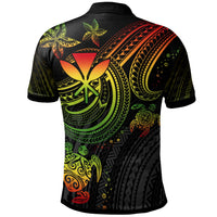 Hawaii Custom Polo Shirt Reggae Turtle - Polynesian Pride