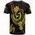 Papua New Guinea Custom T Shirt Reggae Plumeria Flowers with Spiral Patterns - Polynesian Pride