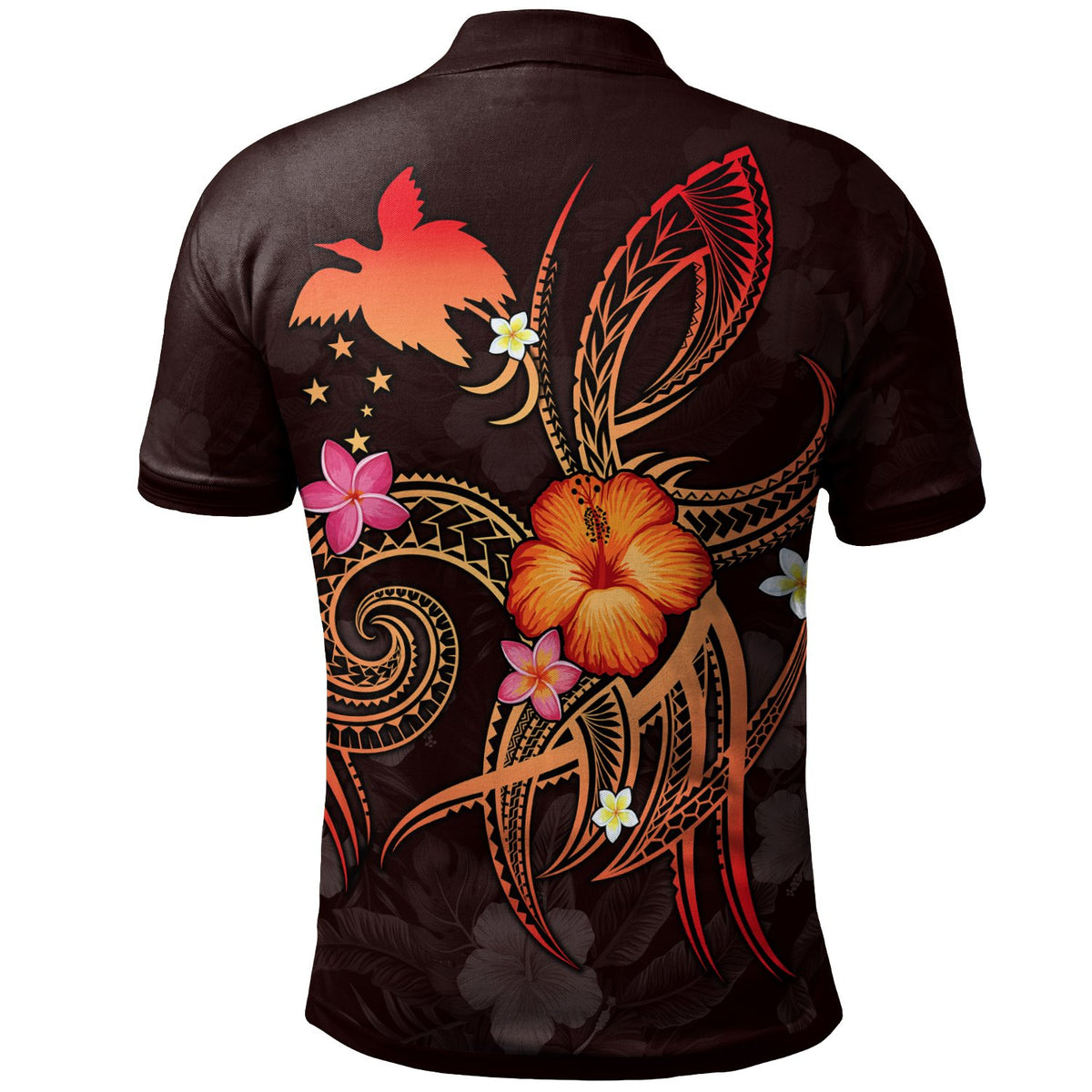 Papua New Guinea Polynesian Custom Polo Shirt Legend of Papua New Guinea (Red) - Polynesian Pride