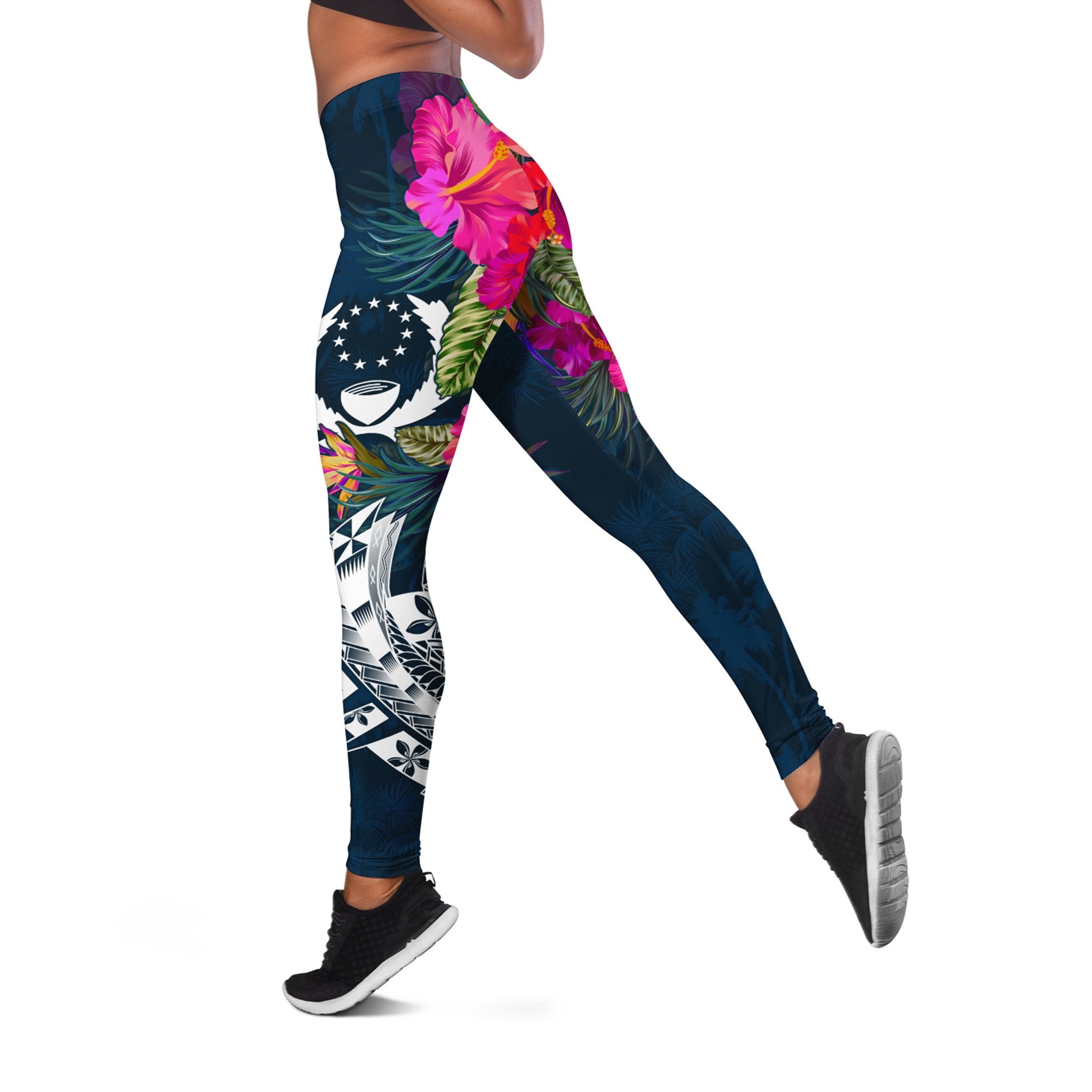 Pohnpei Leggings - Pohnpei Summer Vibes Blue - Polynesian Pride