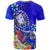 Fiji Custom T Shirt Turtle Plumeria (Blue) - Polynesian Pride