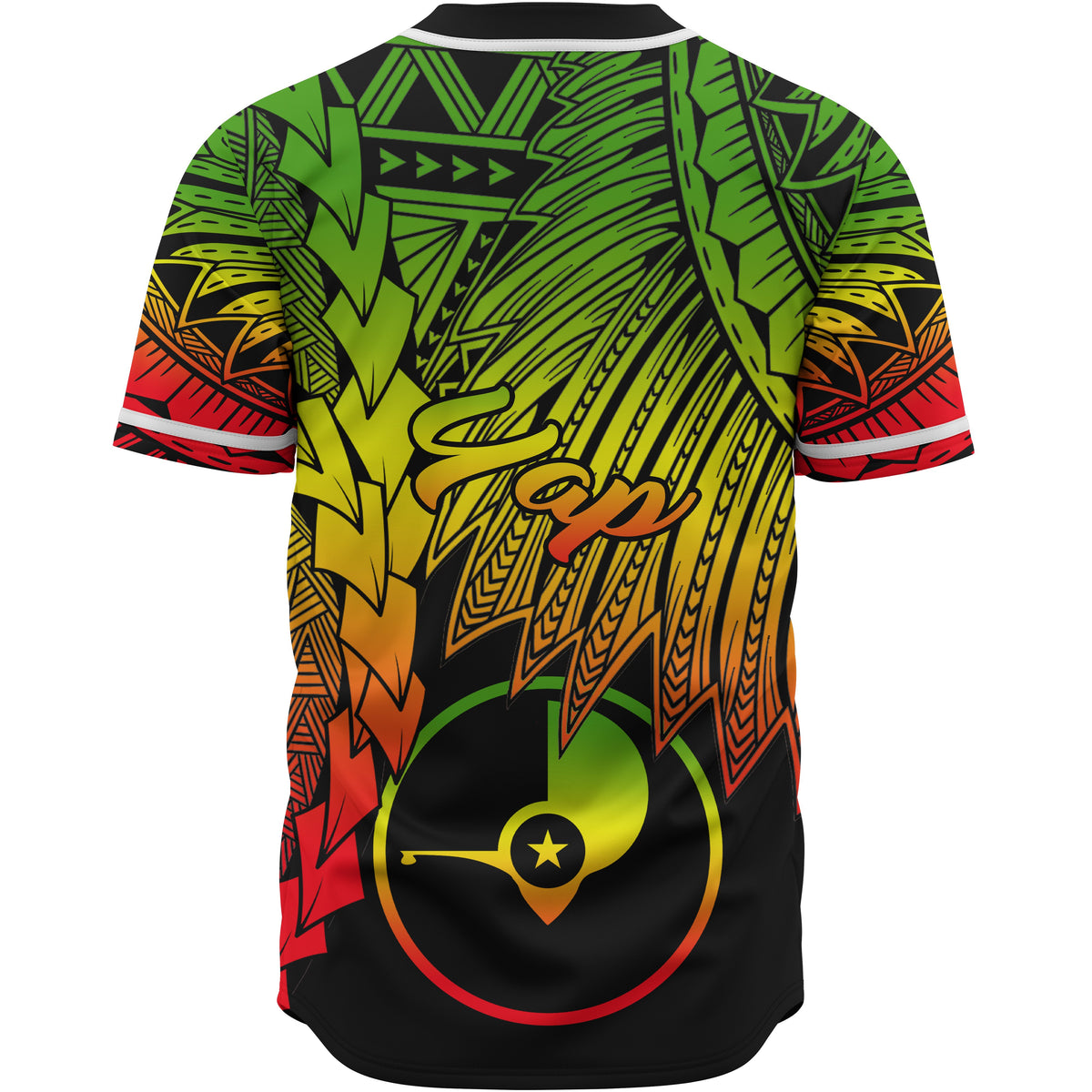Yap Polynesian Custom Personalised Baseball Shirt - Tribal Wave Tattoo Reggae - Polynesian Pride