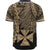 Wallis and Futuna Polynesian Baseball Shirt - Tribal Wave Tattoo Gold - Polynesian Pride